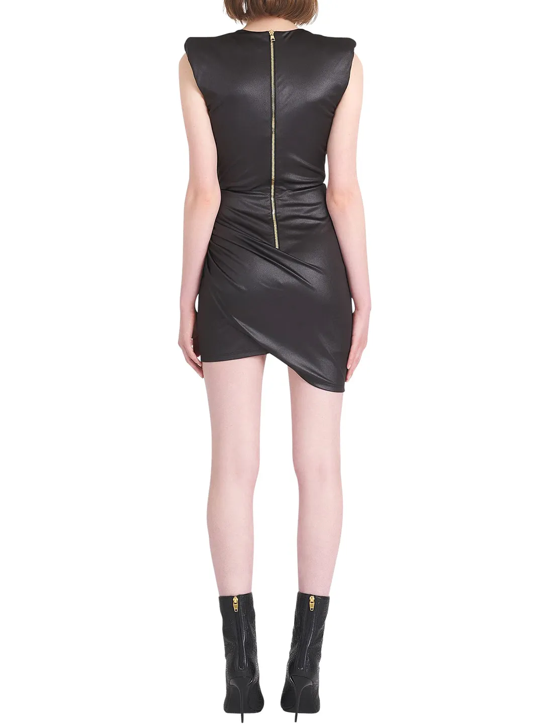 Balmain V-Neck Draped Dress