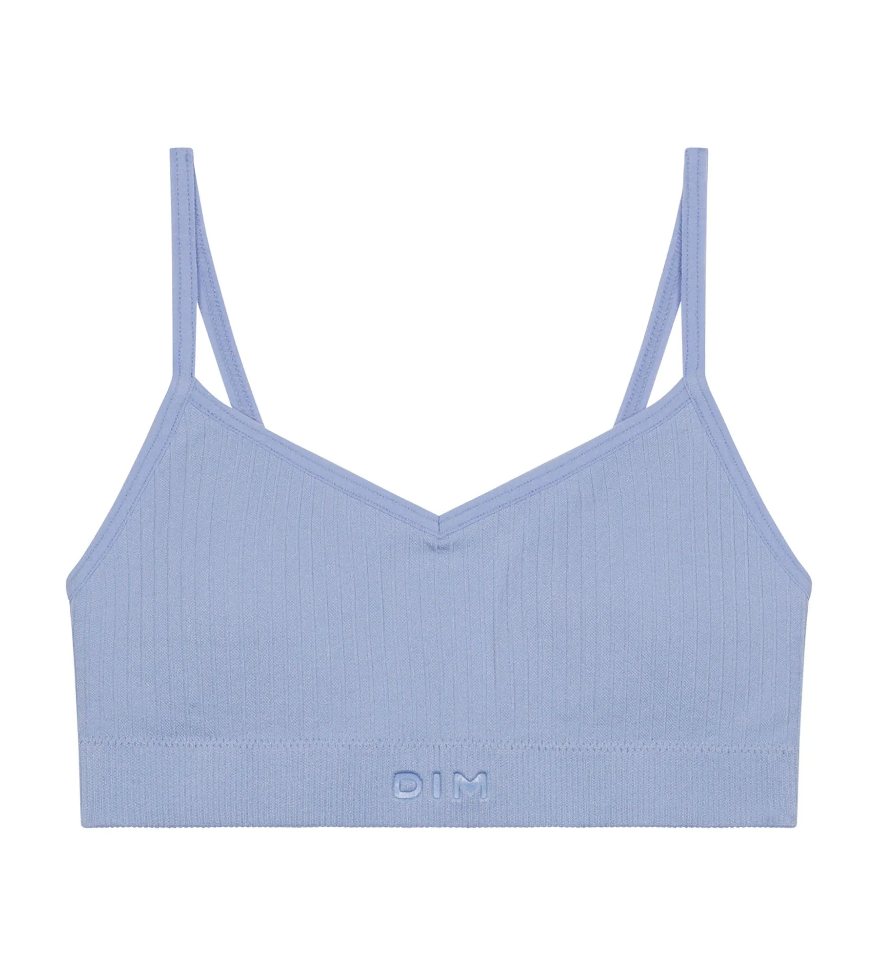 Brassière fille sans couture à mousses amovibles microfibre Bleu Dim