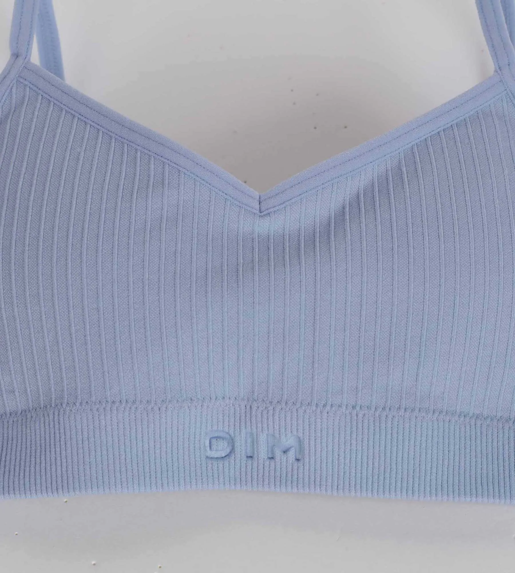 Brassière fille sans couture à mousses amovibles microfibre Bleu Dim