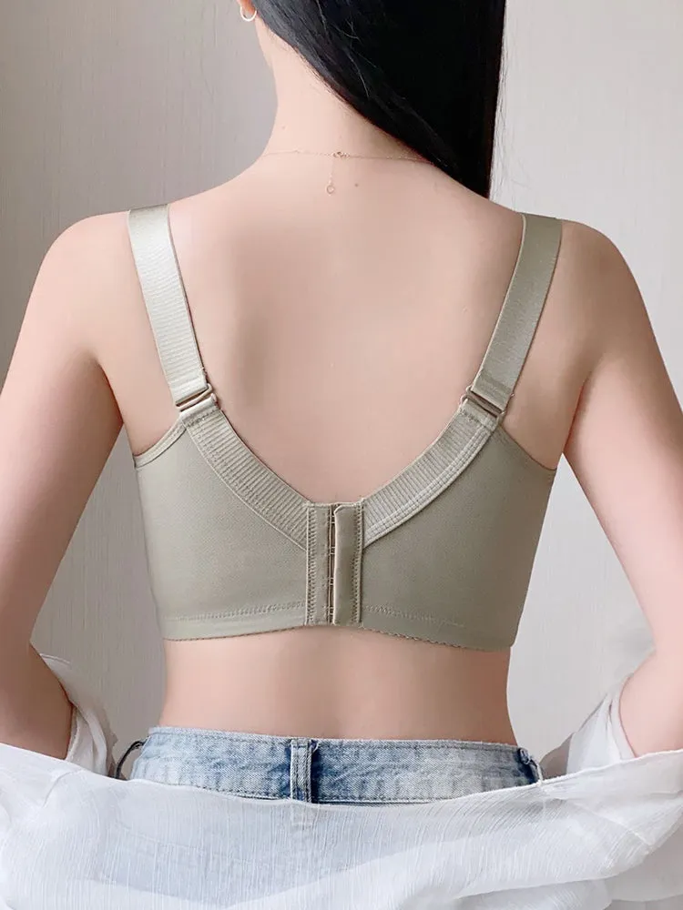 Breathable Wireless Minimizer Bra with Wide Shoulder Straps