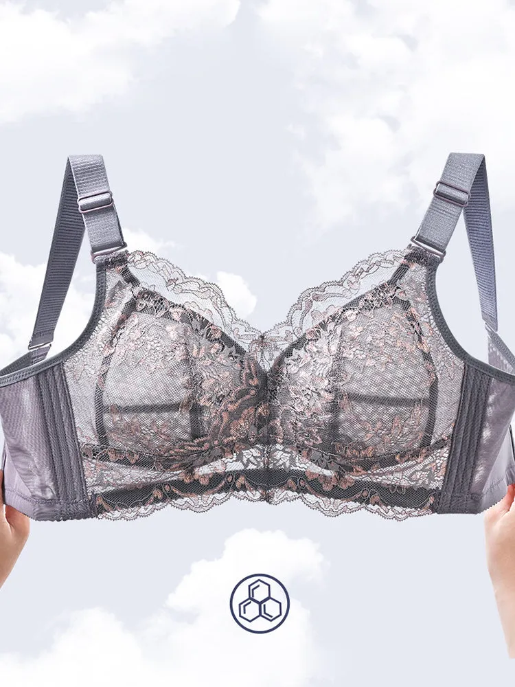 Breathable Wireless Minimizer Bra with Wide Shoulder Straps