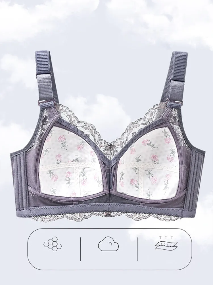 Breathable Wireless Minimizer Bra with Wide Shoulder Straps