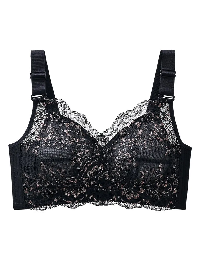 Breathable Wireless Minimizer Bra with Wide Shoulder Straps