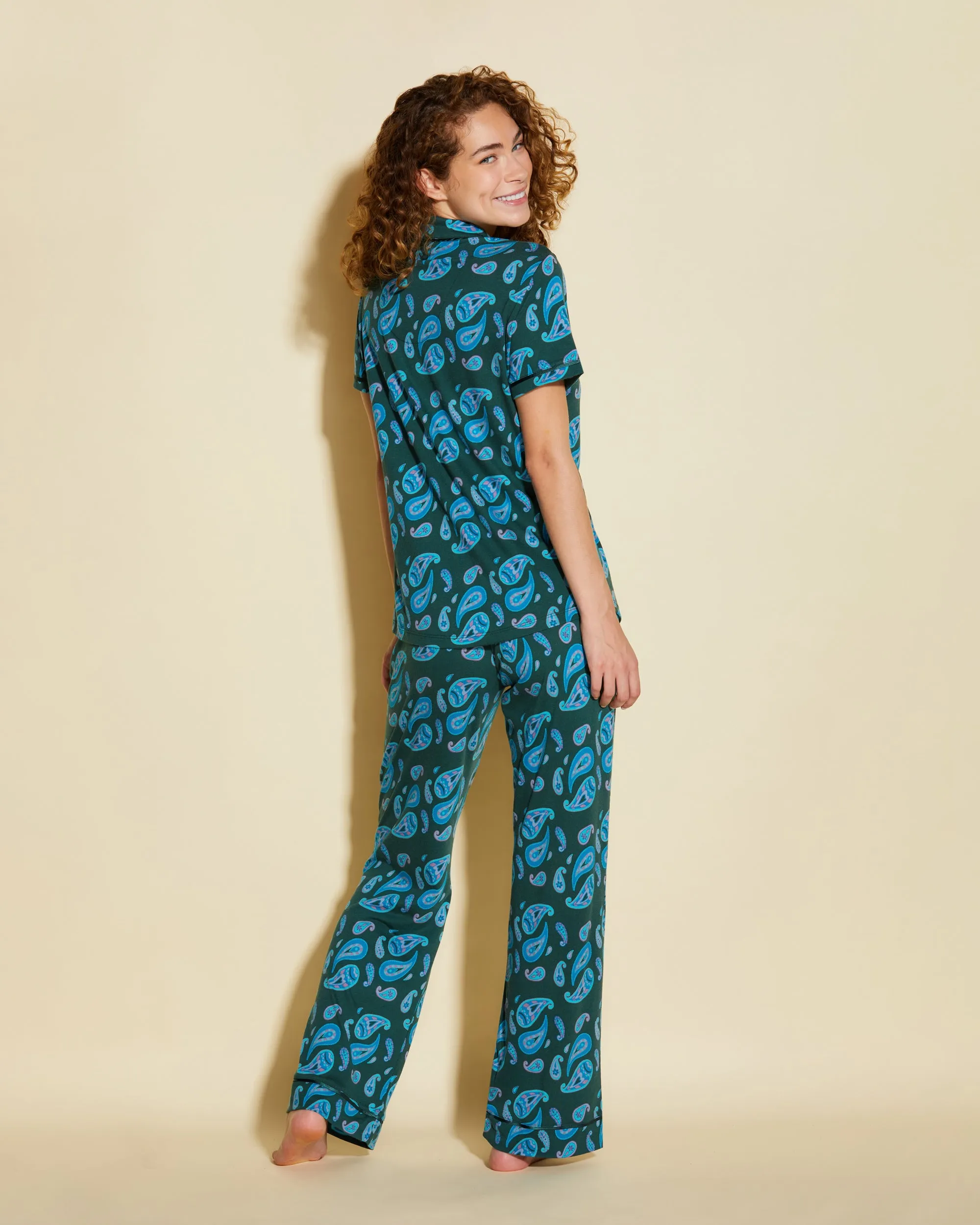 Conjunto De Pijama Con Camisa De Manga Corta Y Pantalones