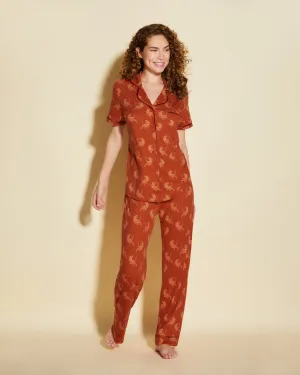 Conjunto De Pijama Con Camisa De Manga Corta Y Pantalones