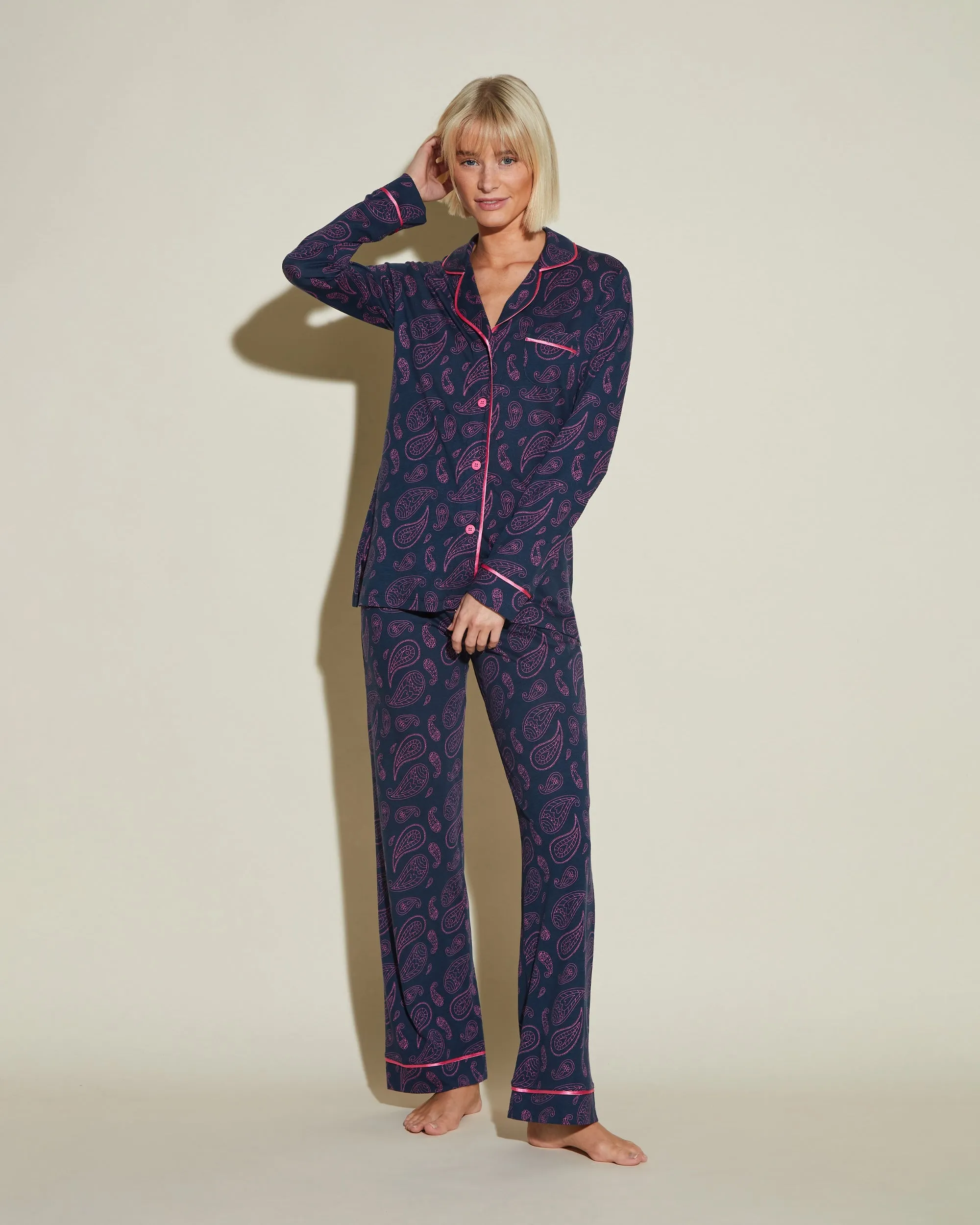 Conjunto De Pijama Con Camisa De Manga Larga Y Pantalones