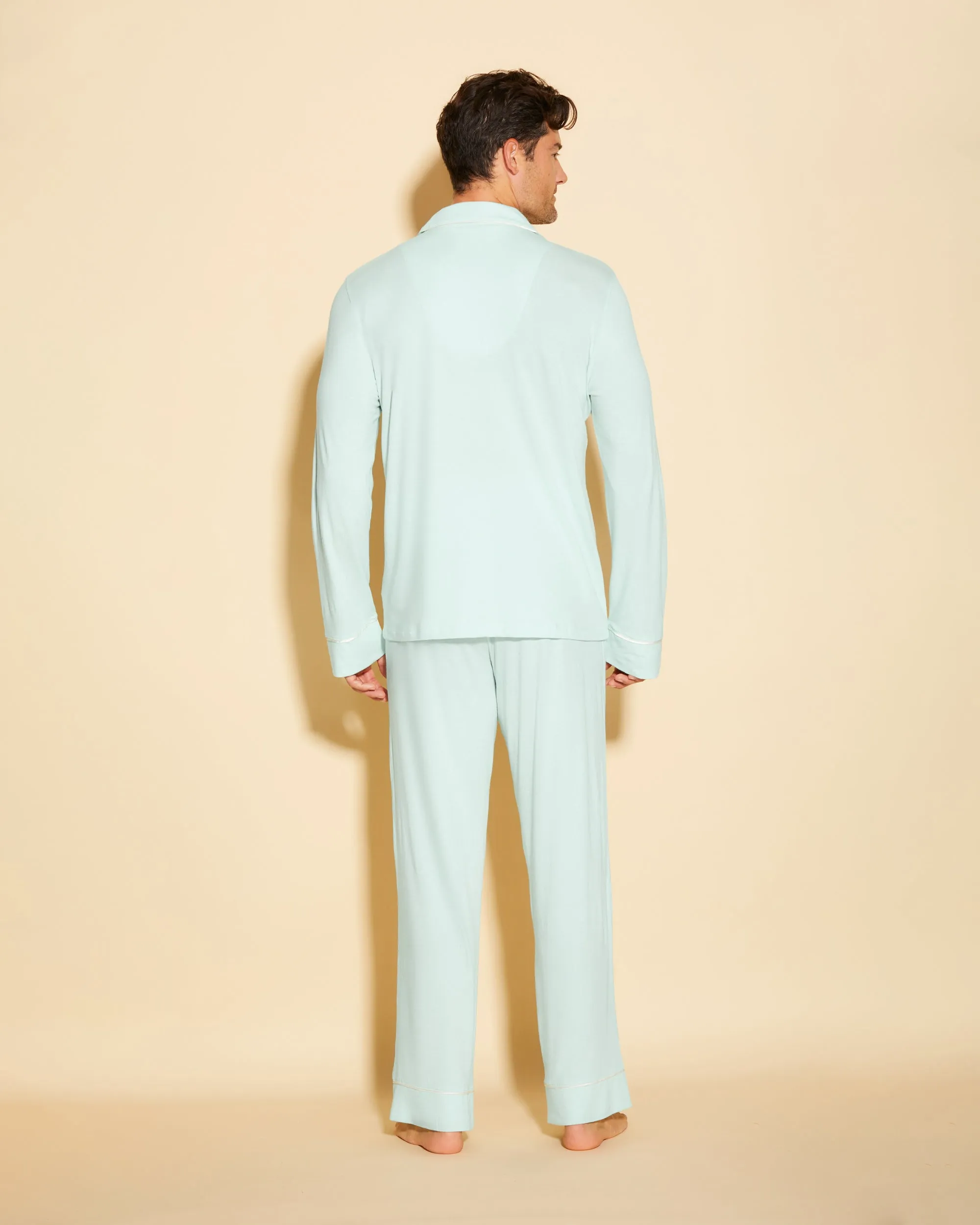Conjunto De Pijama Para Hombre Clásico Con Camisa De Manga Larga Y Pantalones