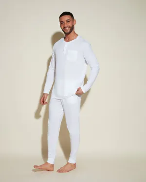 Conjunto De Pijama Para Hombre Con Camiseta Henley Y Pantalones Joggers
