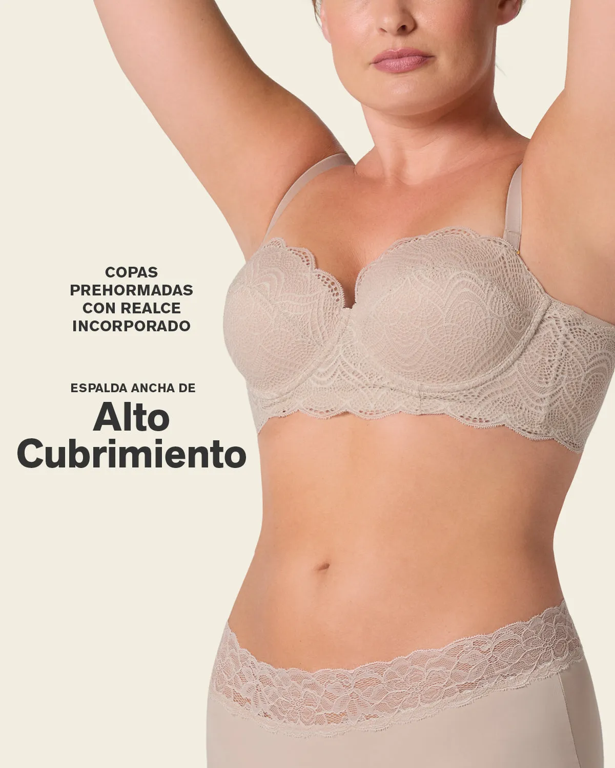 Convertible Balconette Lace Push Up Bra