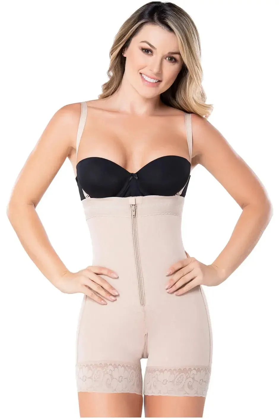 Diane & Geordi 002407 | Faja Colombiana Strapless Bodysuit – High Compression Shapewear for Tummy Control & Postpartum Recovery