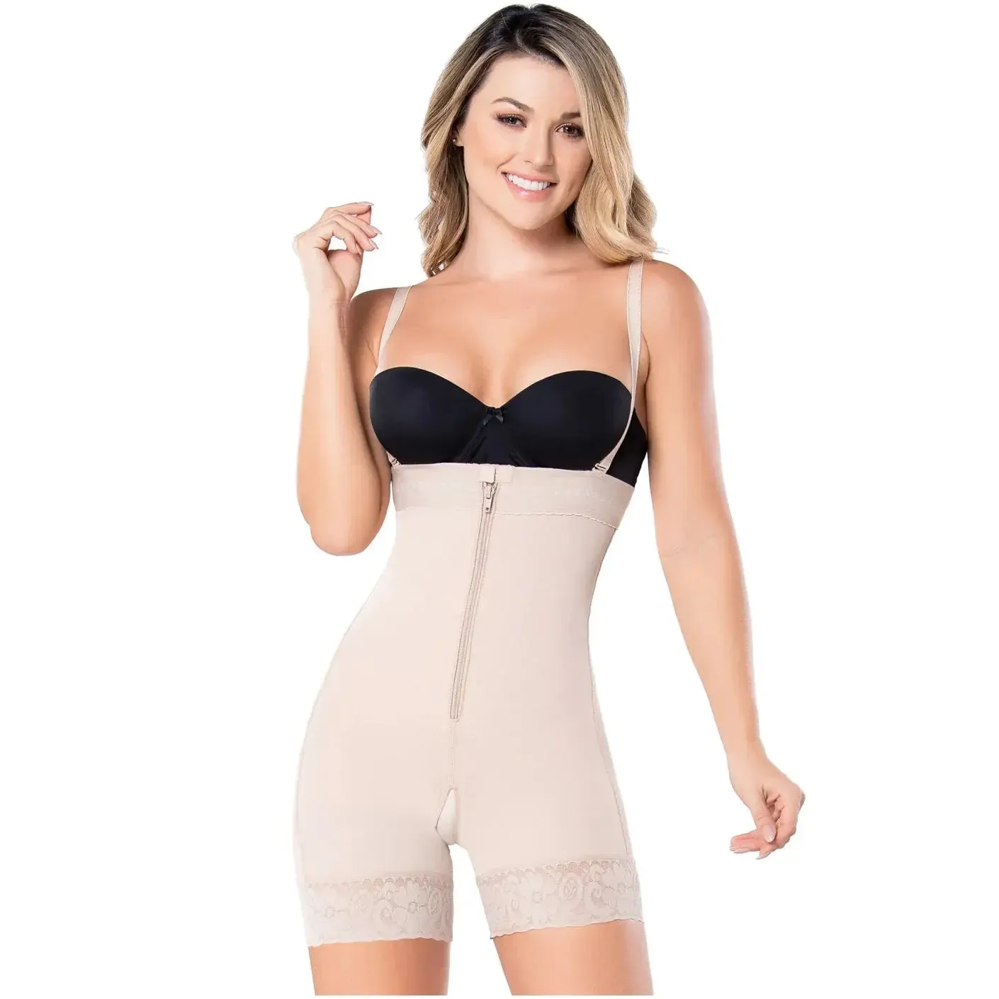 Diane & Geordi 002407 | Faja Colombiana Strapless Bodysuit – High Compression Shapewear for Tummy Control & Postpartum Recovery