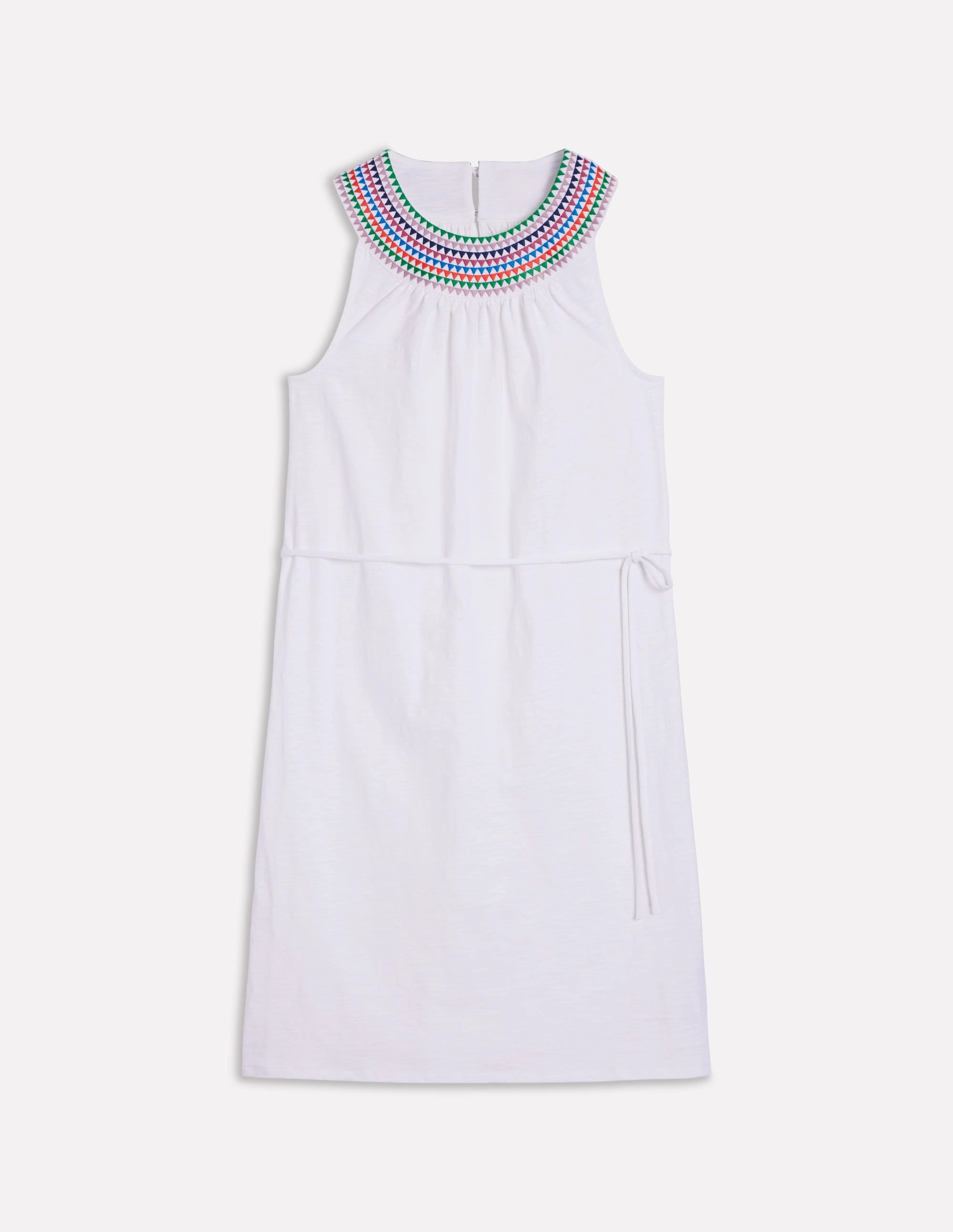 Eleni Embroidered Short Dress-White