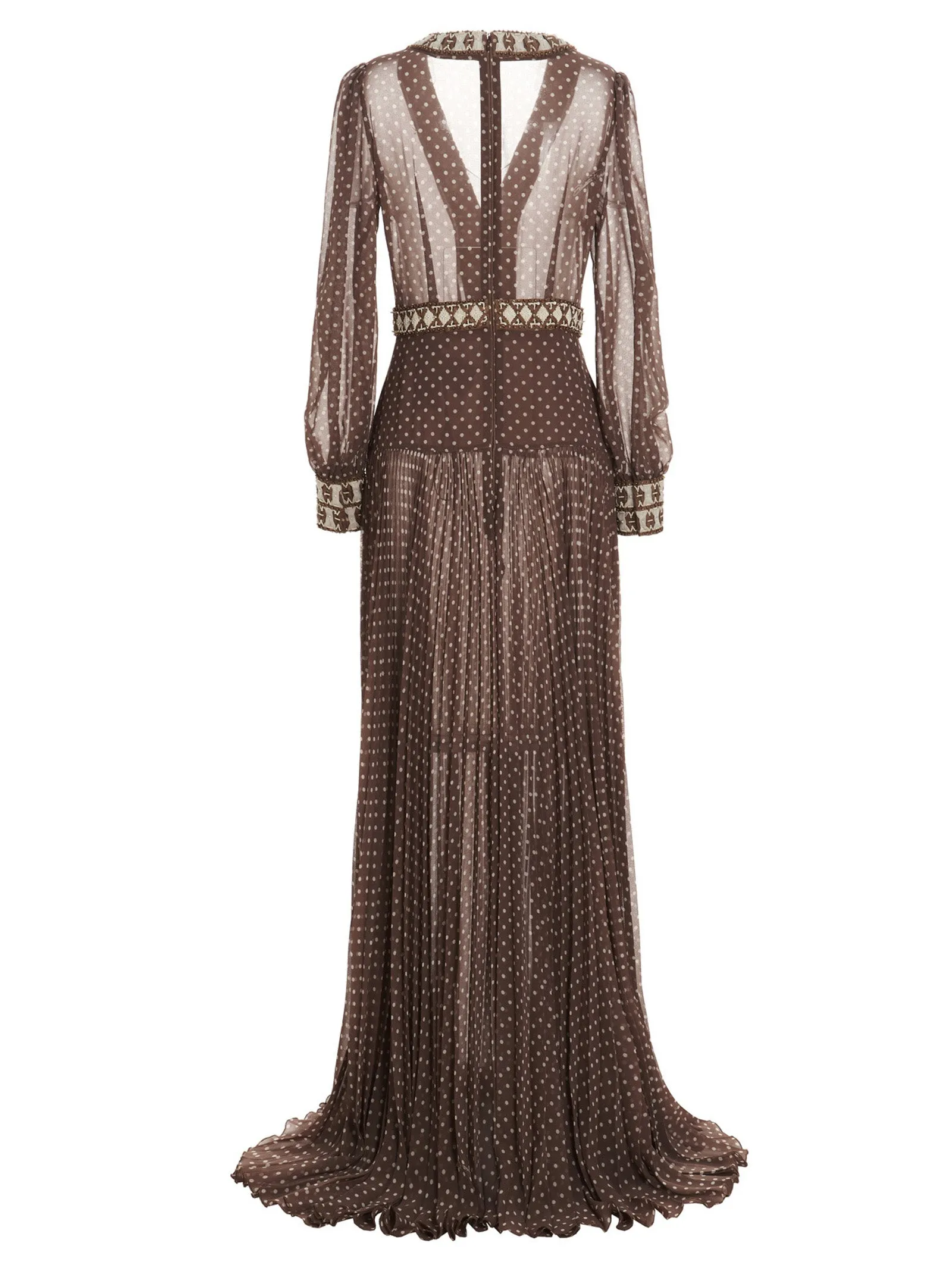 Elisabetta Franchi Bead-Embroidered V-Neck Dress