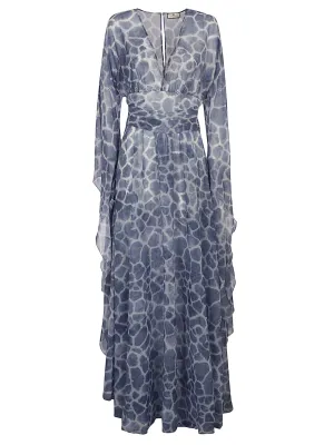 Elisabetta Franchi V-Neck Draped Dress