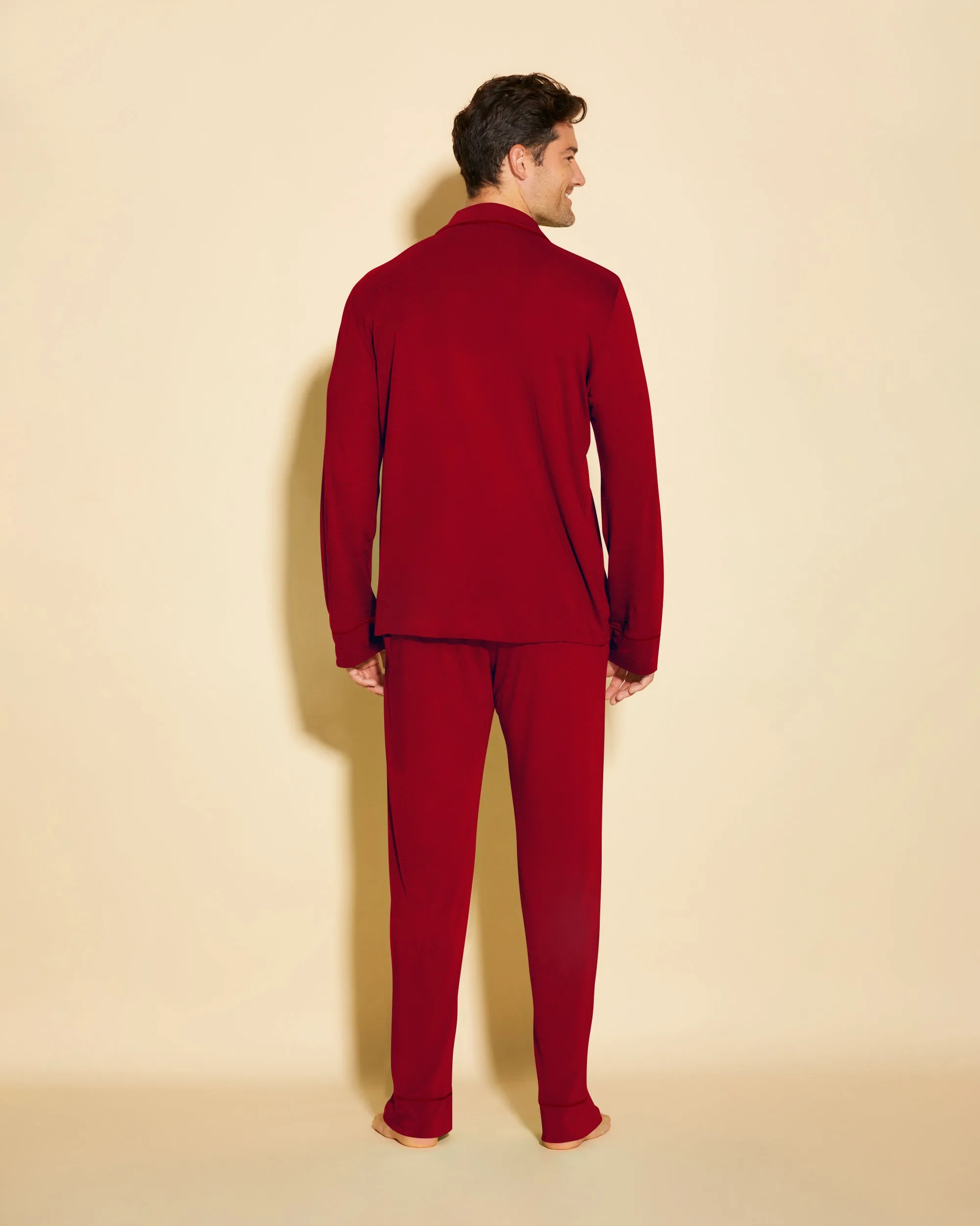 Ensemble De Pyjama Classique À Manches Longues Et Pantalon Pour Hommes