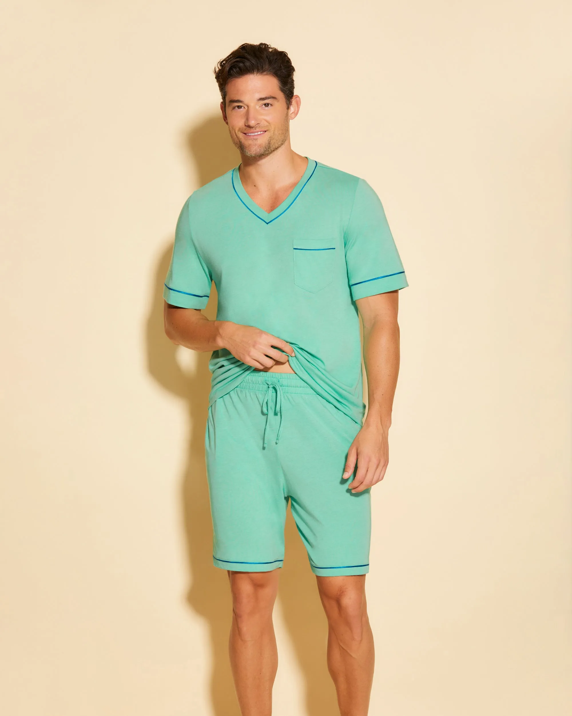 Ensemble Pyjama Haut À Manches Courtes Et Short Pour Hommes
