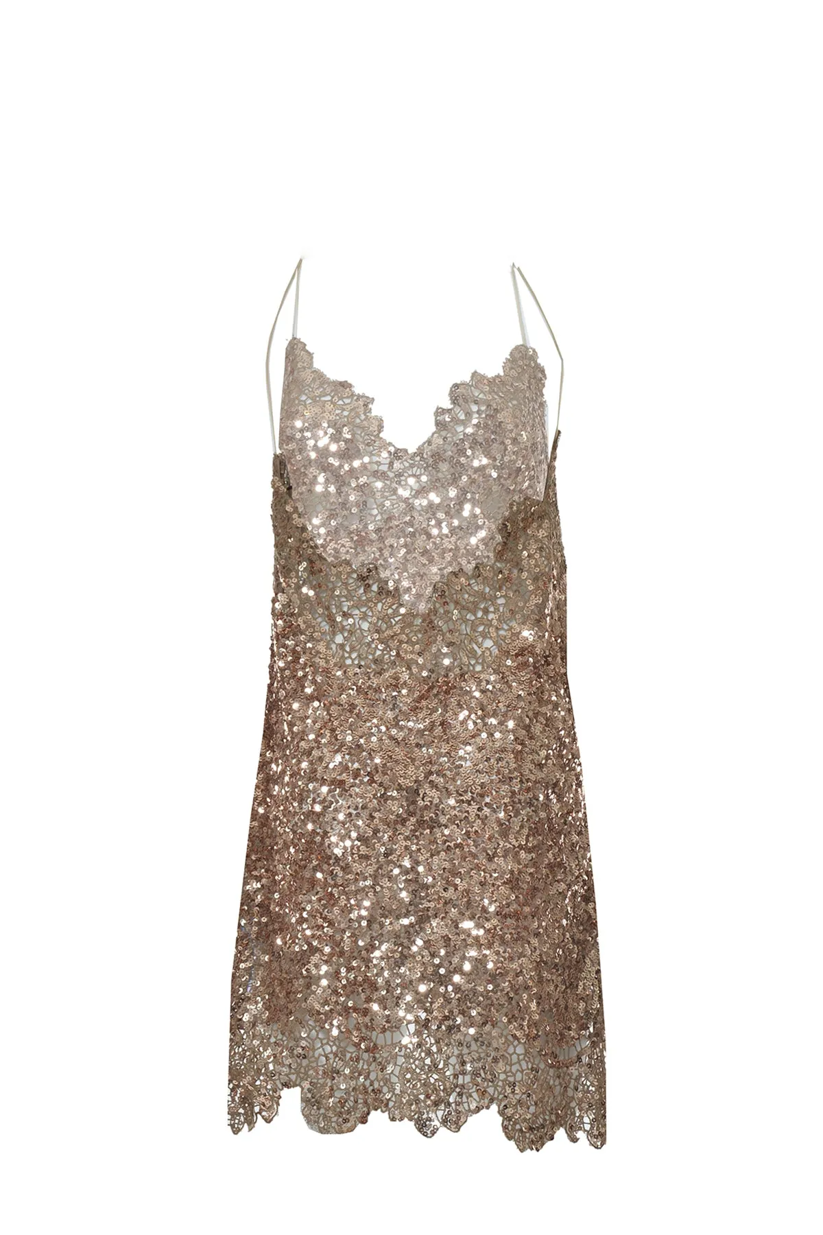 Ermanno Scervino Sequinned V-Neck Mini Dress