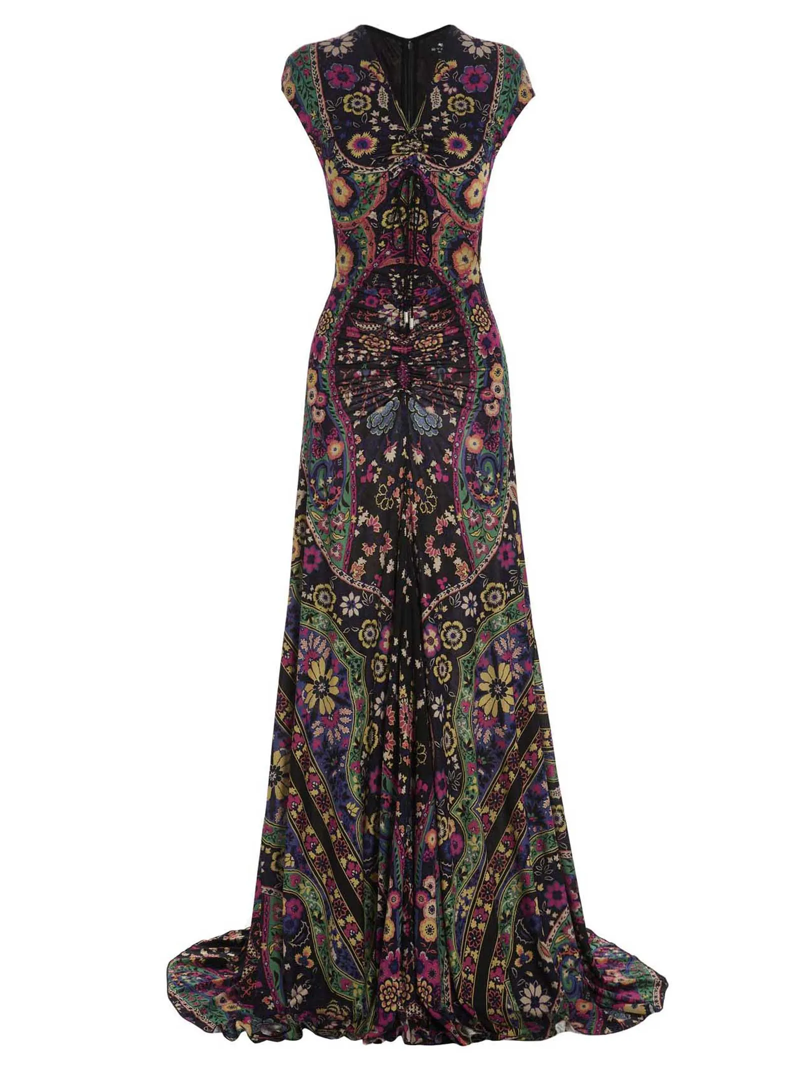 Etro Floral Printed V-Neck Maxi Dress