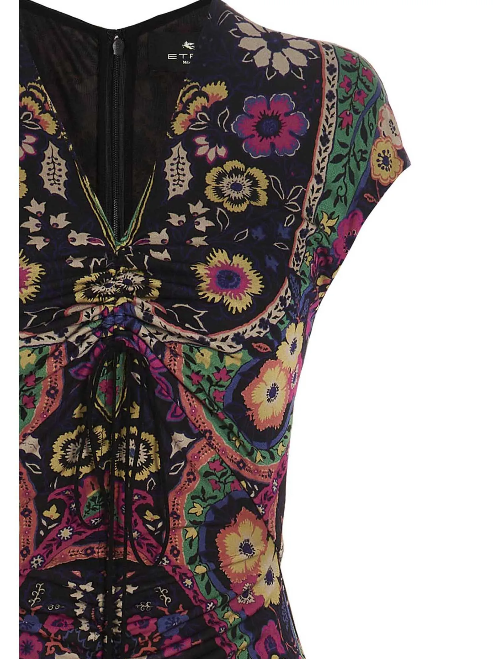 Etro Floral Printed V-Neck Maxi Dress