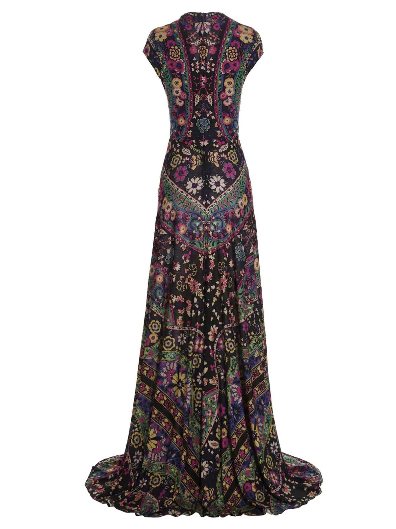 Etro Floral Printed V-Neck Maxi Dress