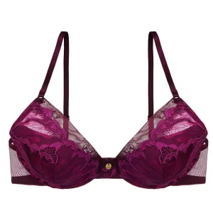Exotic Flower Plunge Contour Underwire Bra