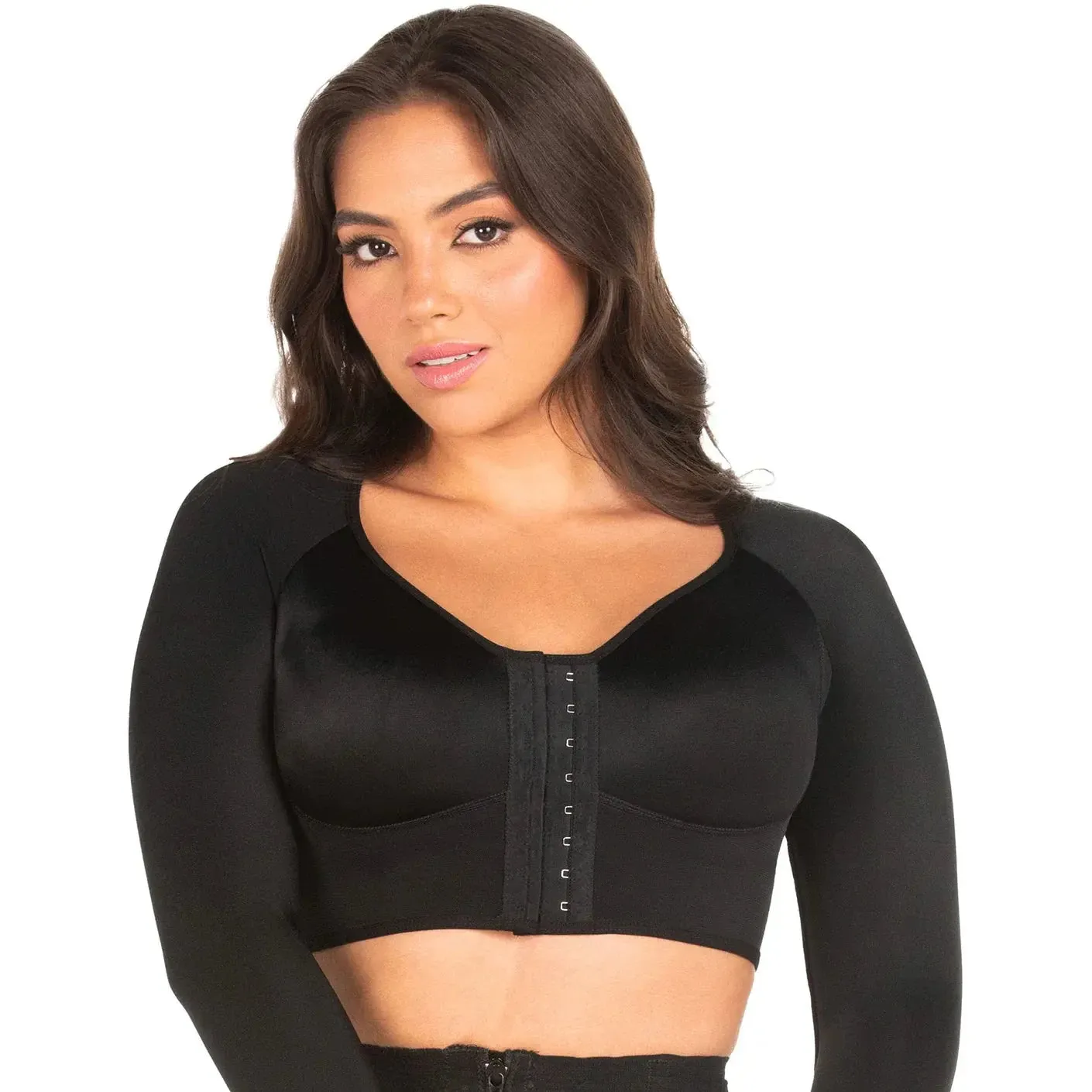 Fajas Colombianas MYD B00204 | Post-Surgery Compression Support Bra with Sleeves – Front Closure