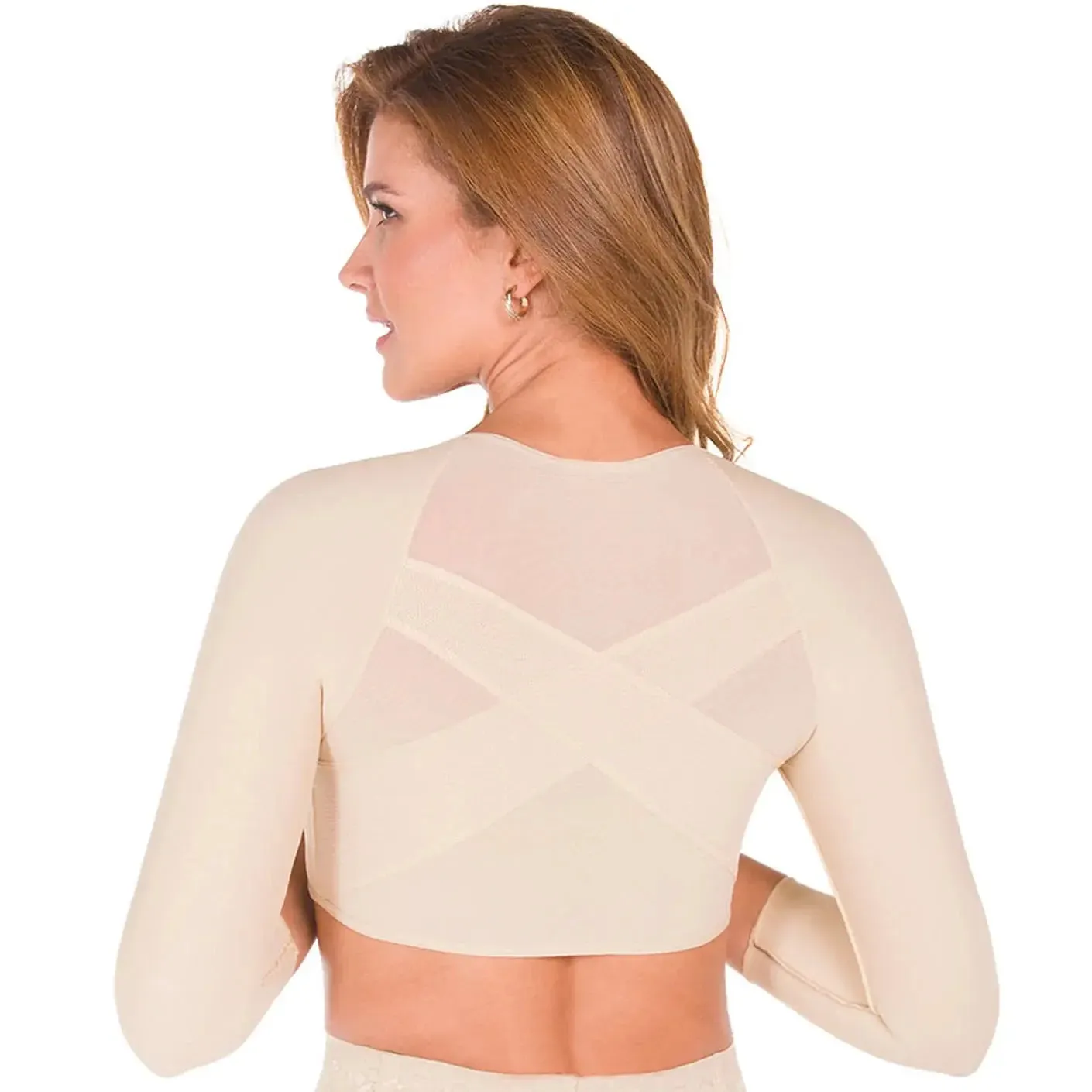 Fajas Colombianas MYD B00204 | Post-Surgery Compression Support Bra with Sleeves – Front Closure
