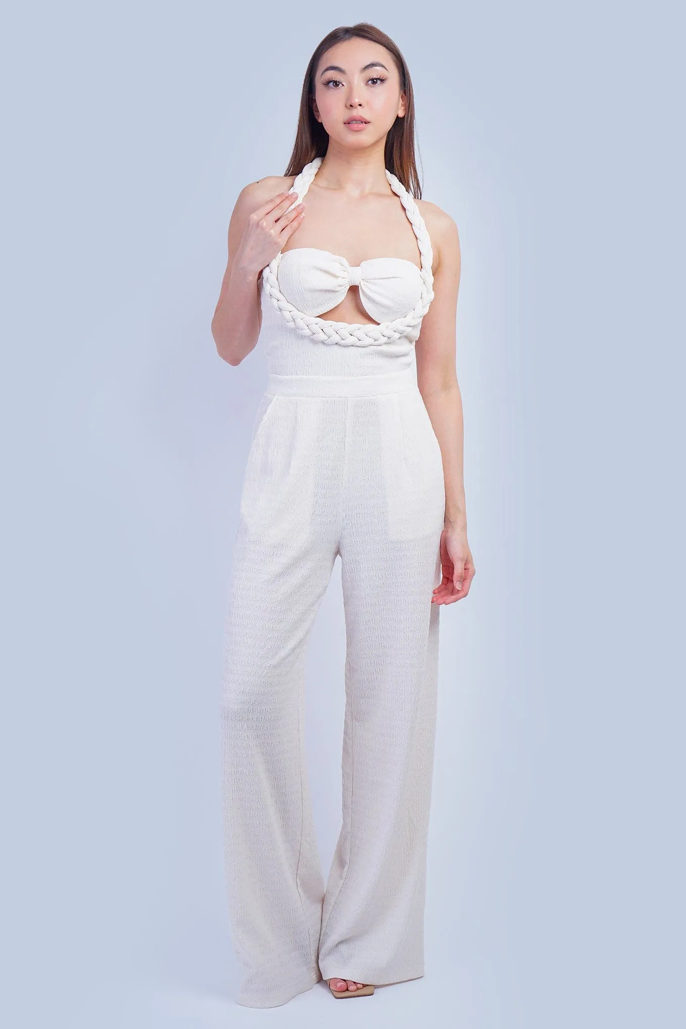 Ivory Braid Bra Jumpsuit
