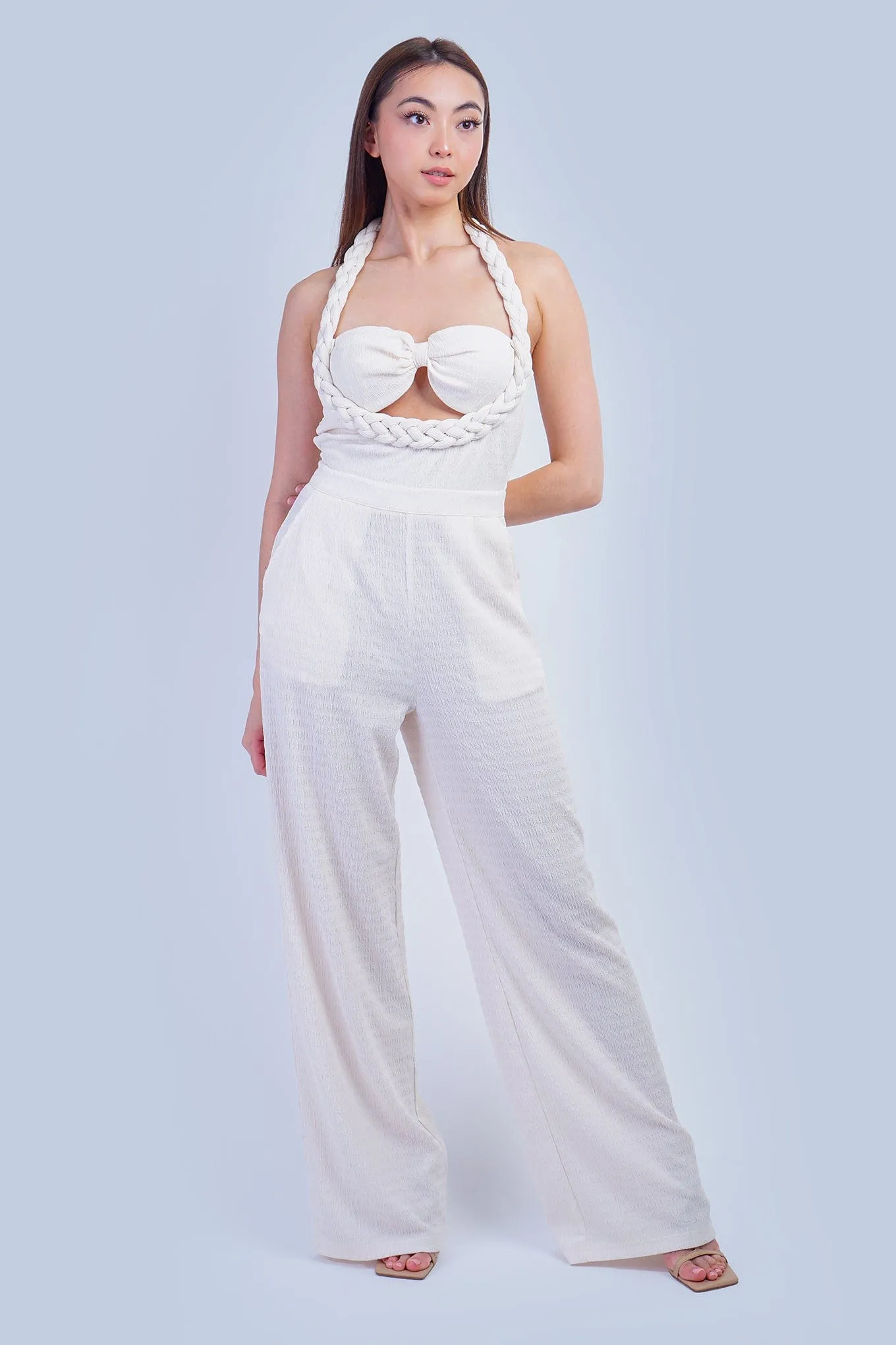 Ivory Braid Bra Jumpsuit