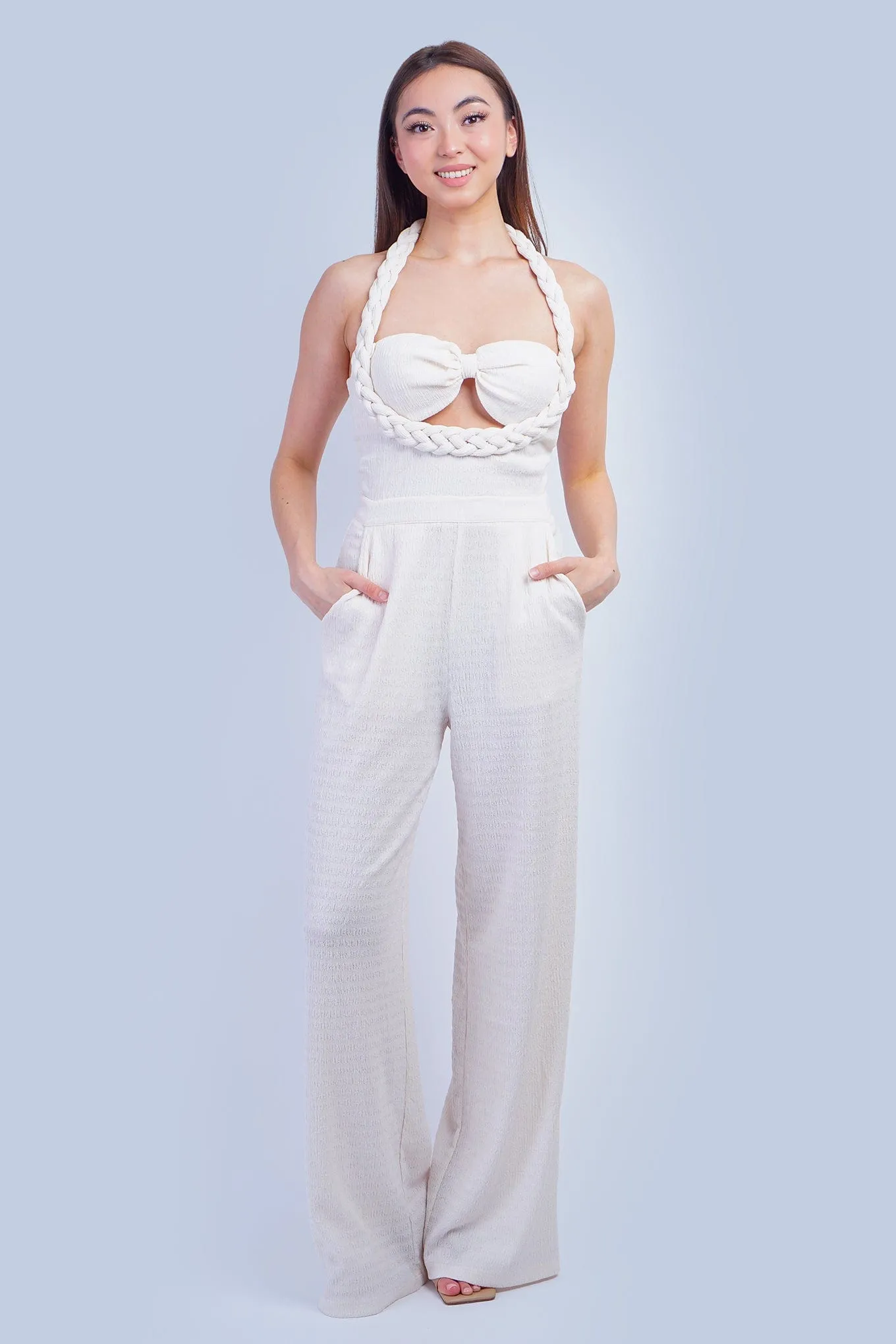 Ivory Braid Bra Jumpsuit