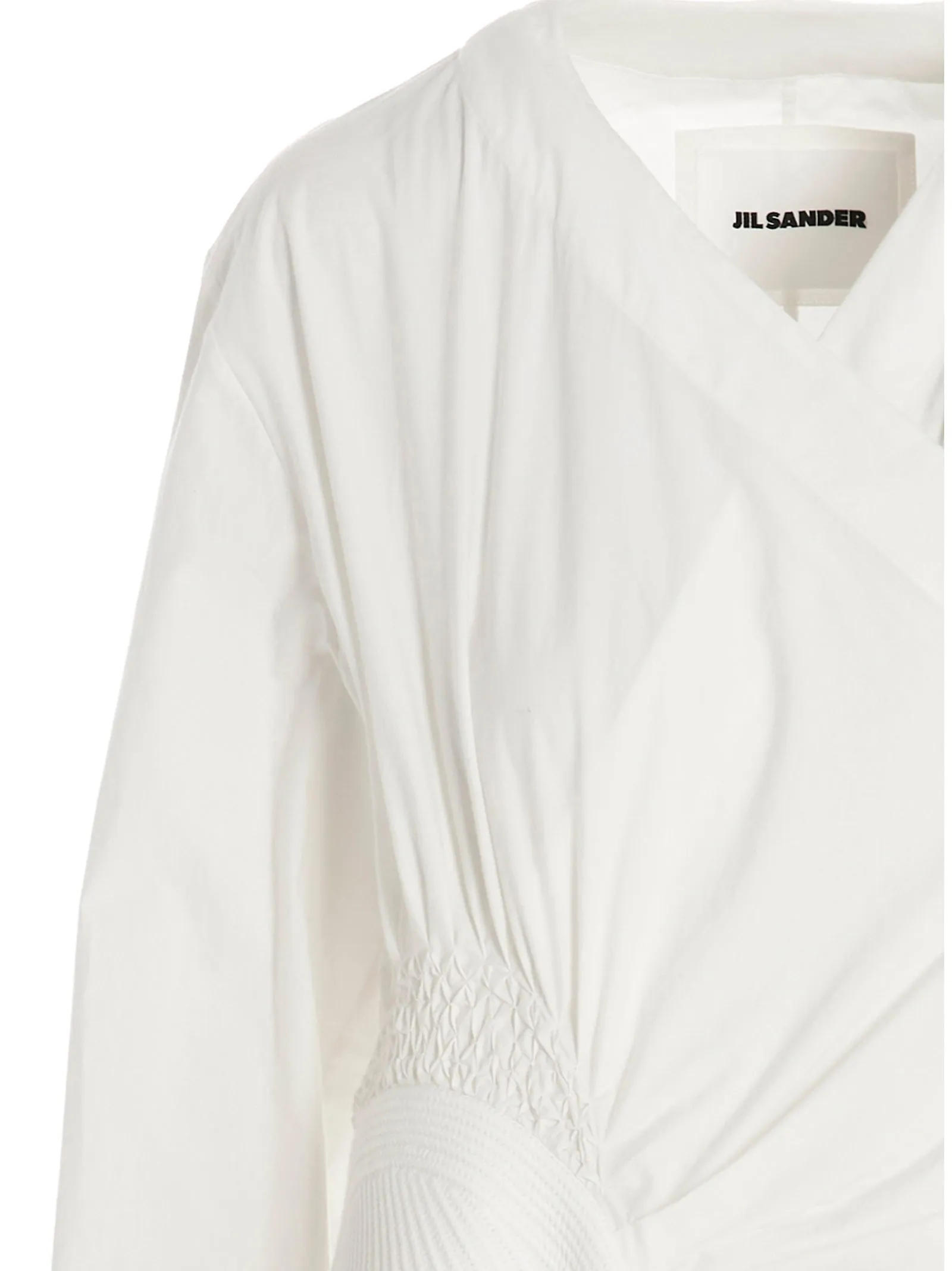Jil Sander V-Neck Asymmetrical Midi Dress