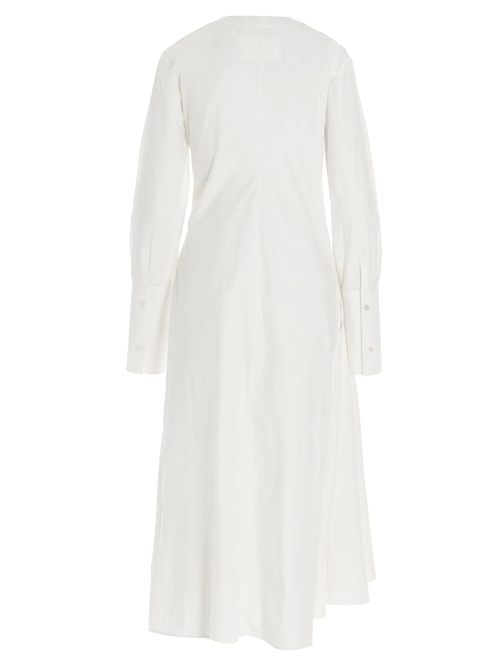 Jil Sander V-Neck Asymmetrical Midi Dress