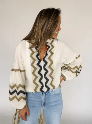 Joanna Stitched Blouse