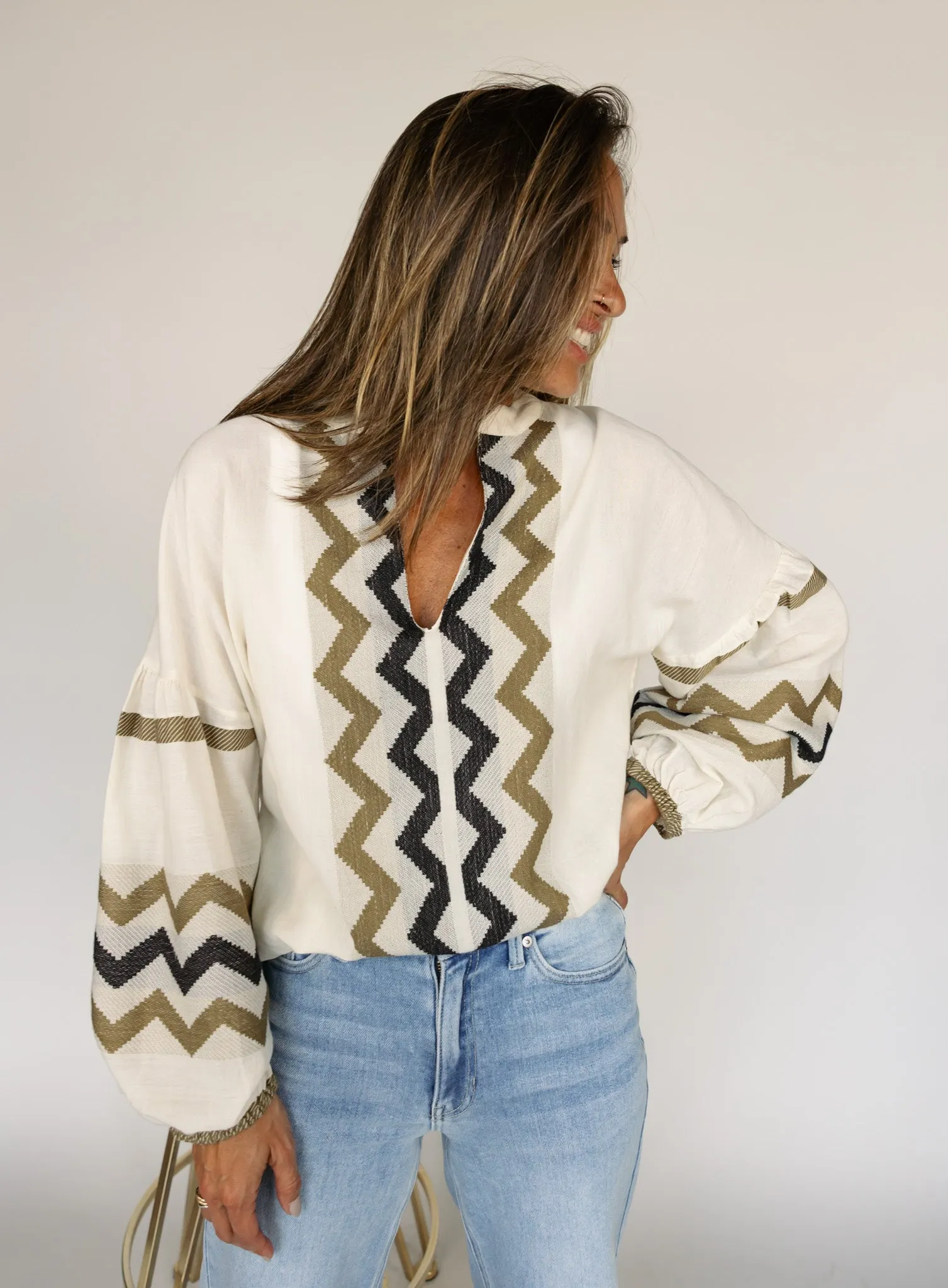 Joanna Stitched Blouse