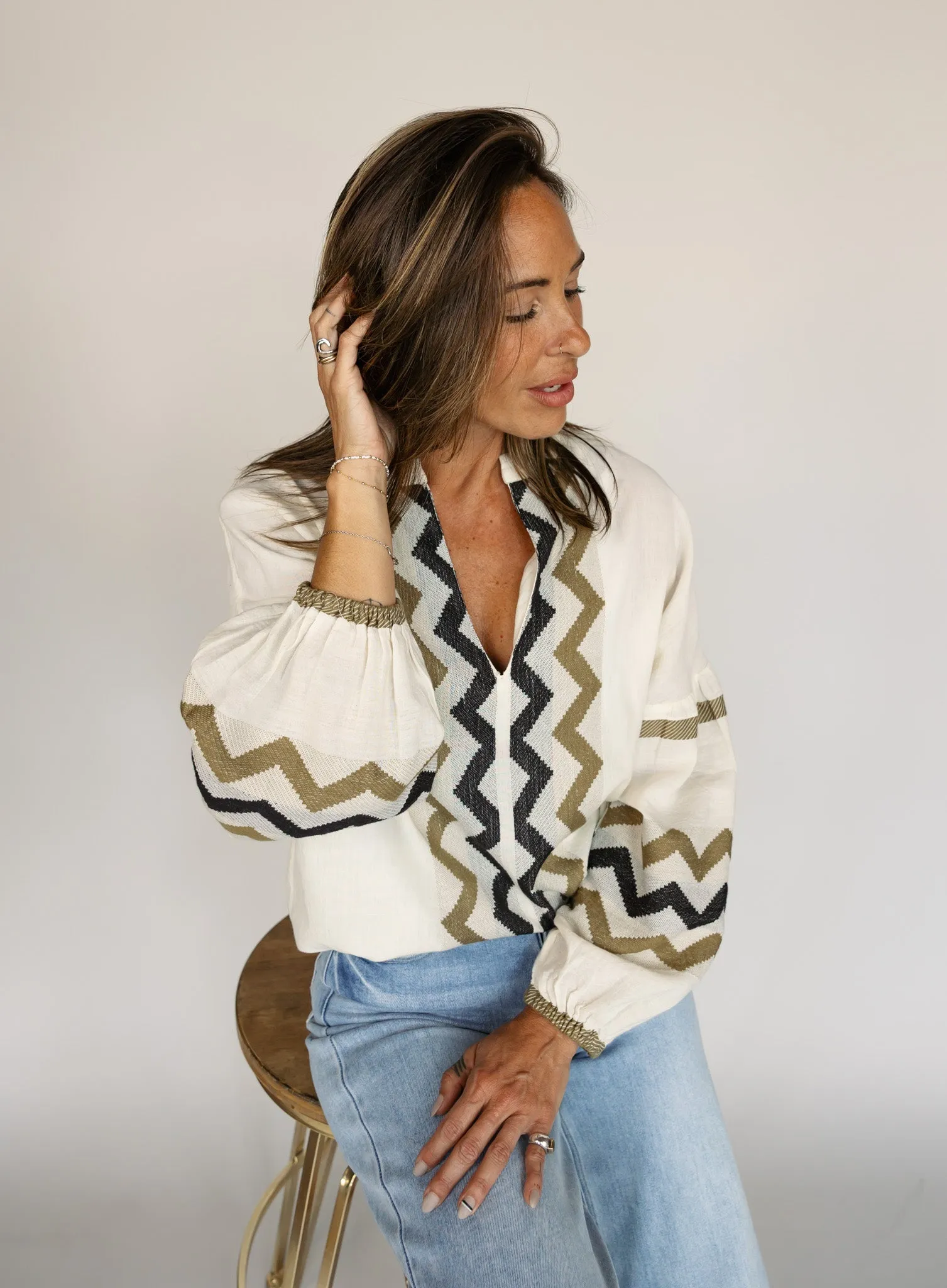 Joanna Stitched Blouse