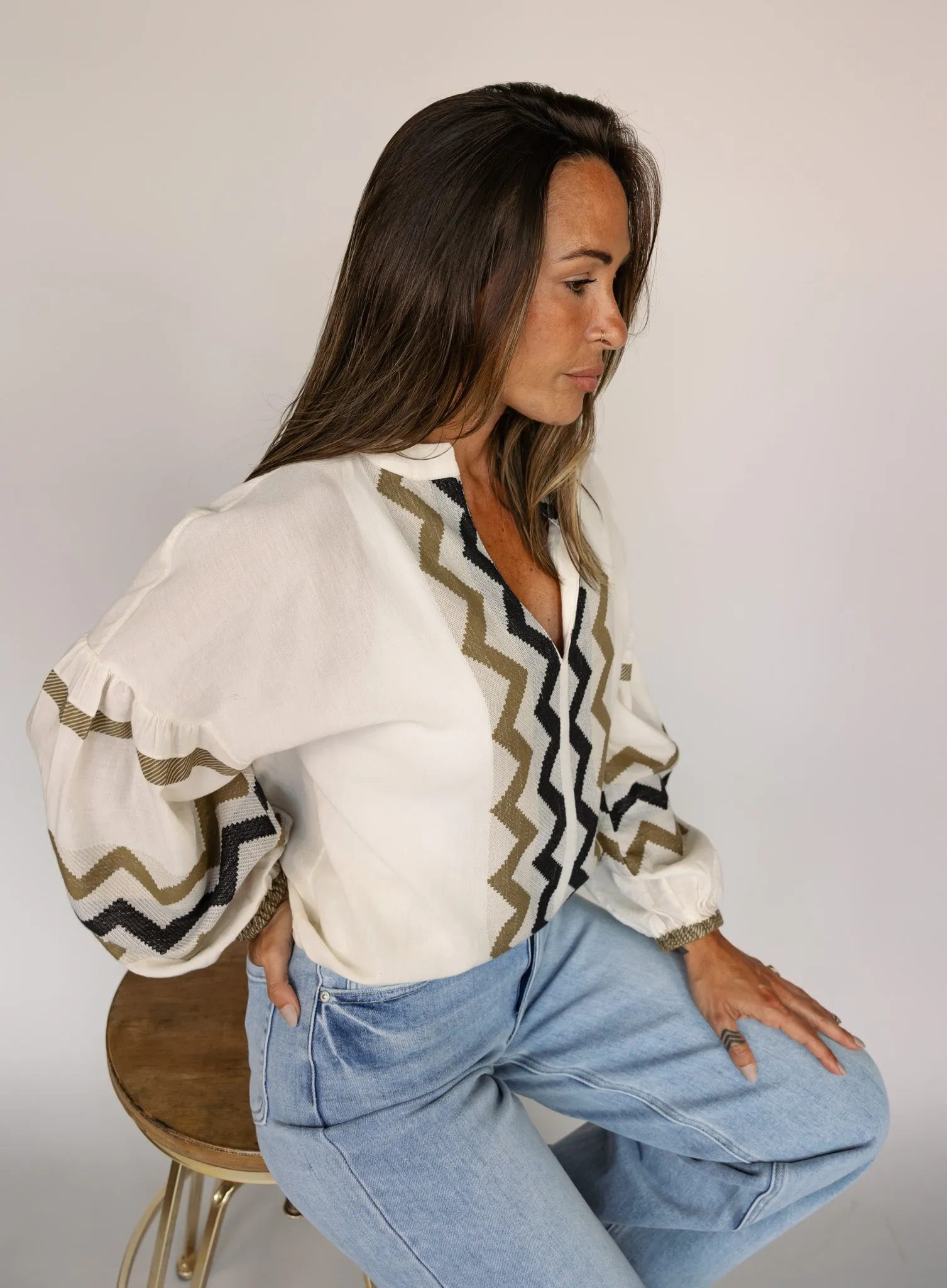 Joanna Stitched Blouse