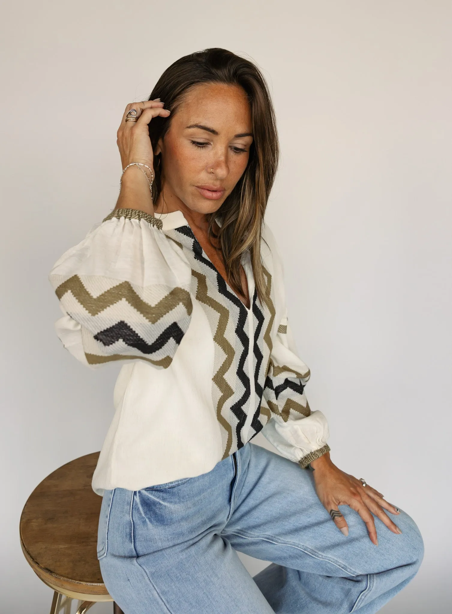 Joanna Stitched Blouse