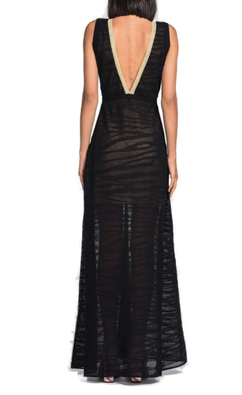 Just Cavalli Sleeveless V-Neck Midi Dress
