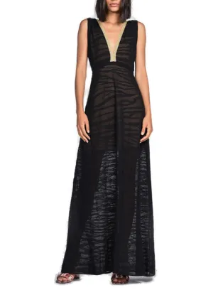 Just Cavalli Sleeveless V-Neck Midi Dress