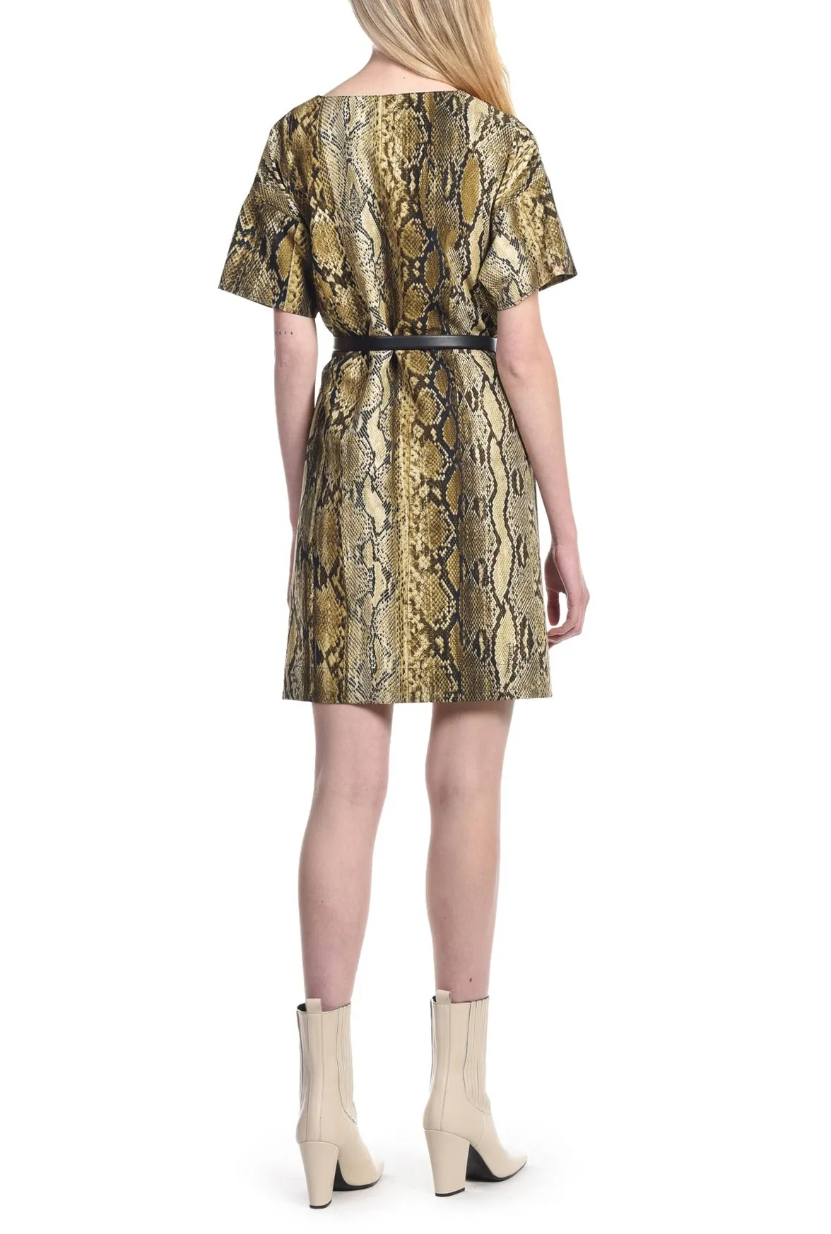 Just Cavalli Snakeskin Print V-Neck Dress