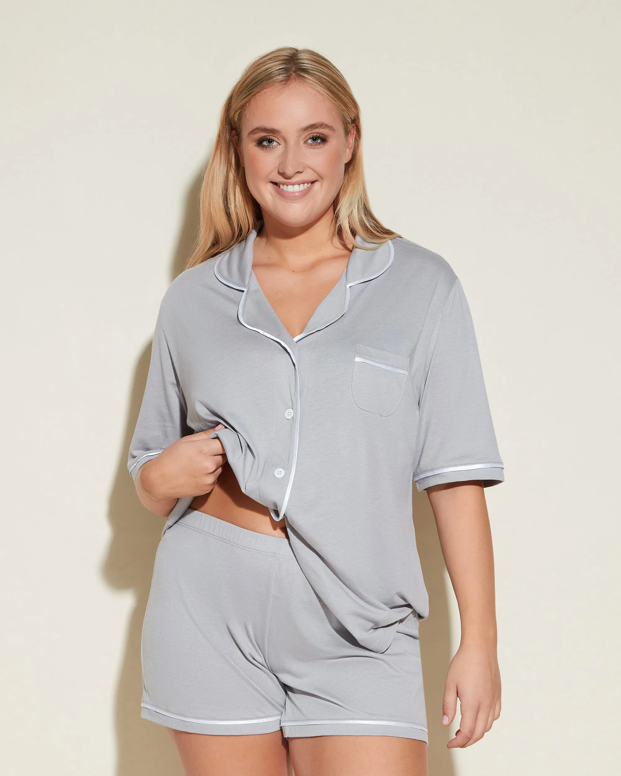 Kurzärmeliges Top & Boxer Pyjama-Set
