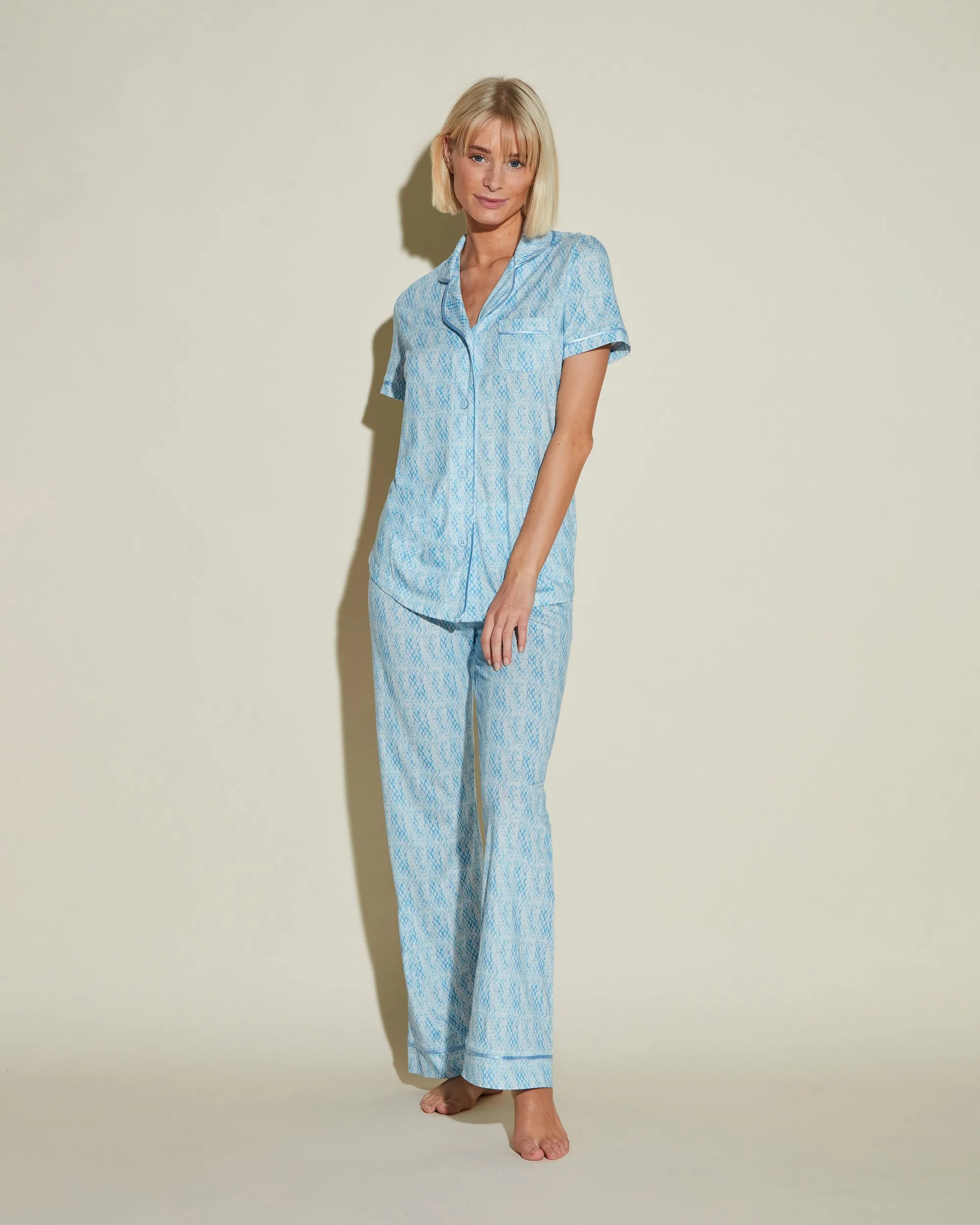 Kurzärmeliges Top & Hose Pyjama-Set