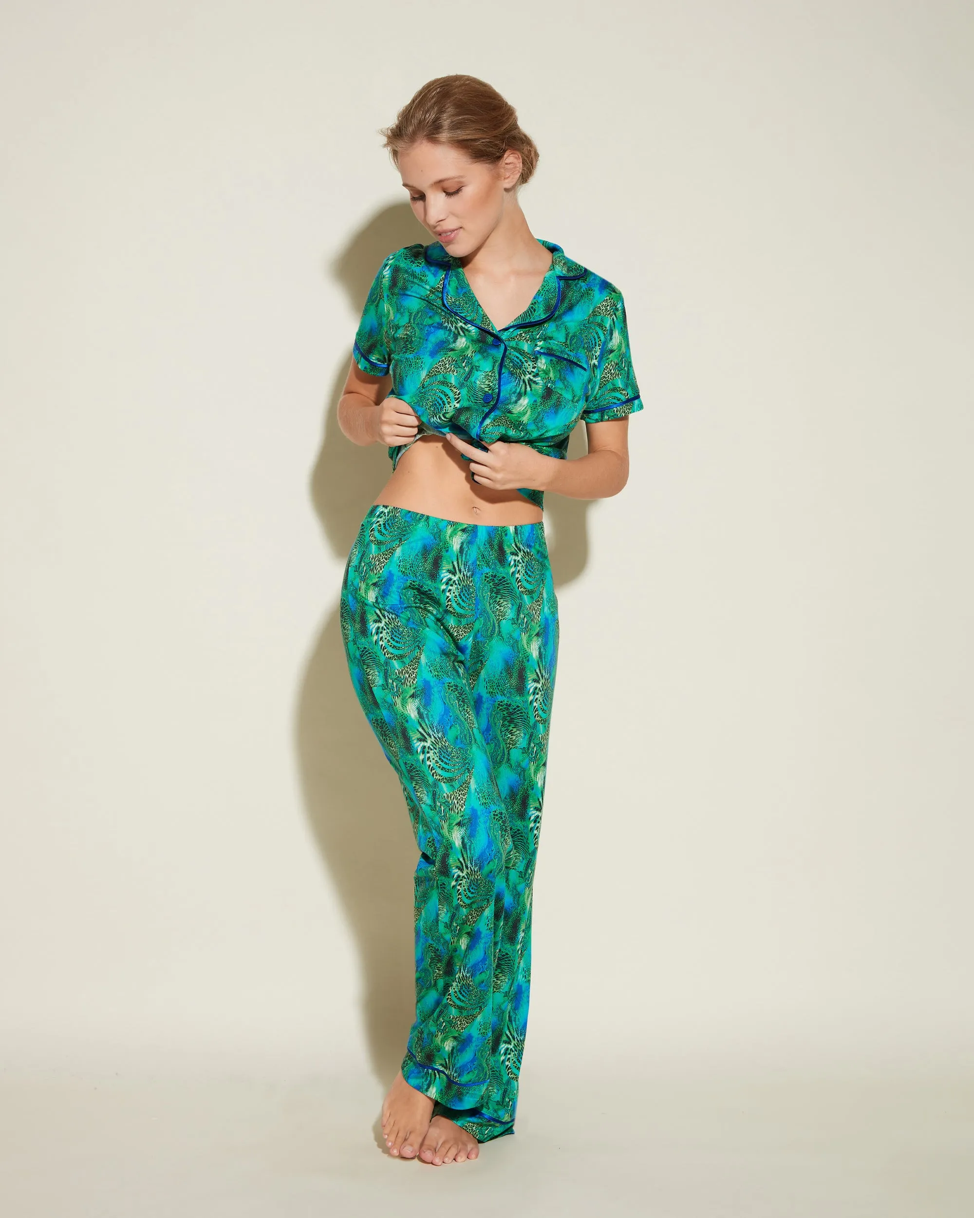 Kurzärmeliges Top & Hose Pyjama-Set