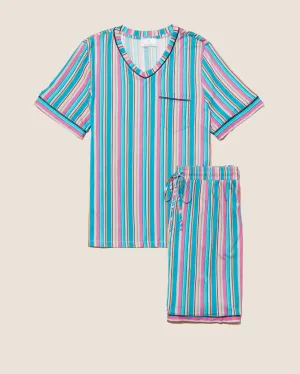 Kurzärmeliges Top & Shorts Pyjama-Set Für Männer