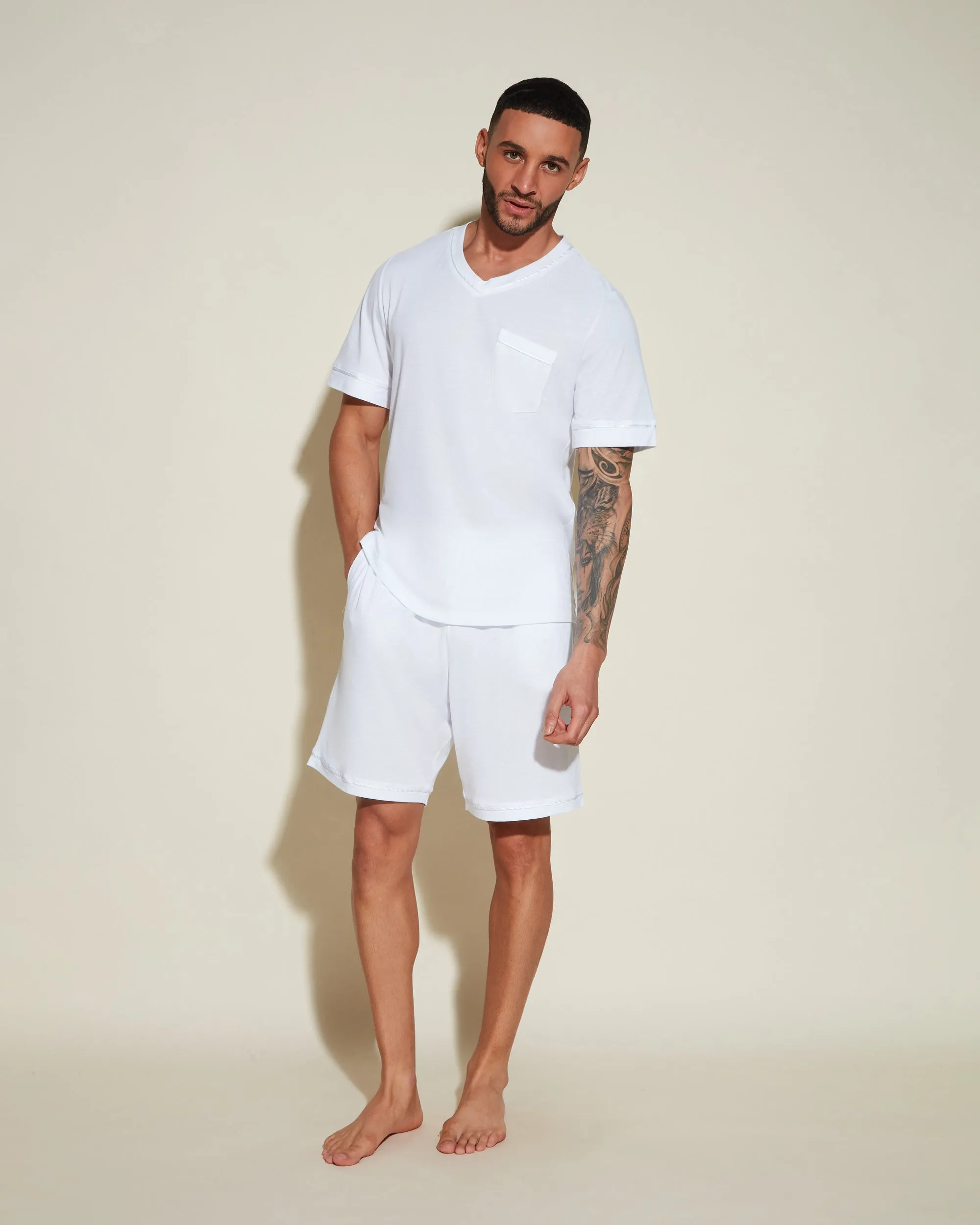 Kurzärmeliges Top & Shorts Pyjama-Set Für Männer