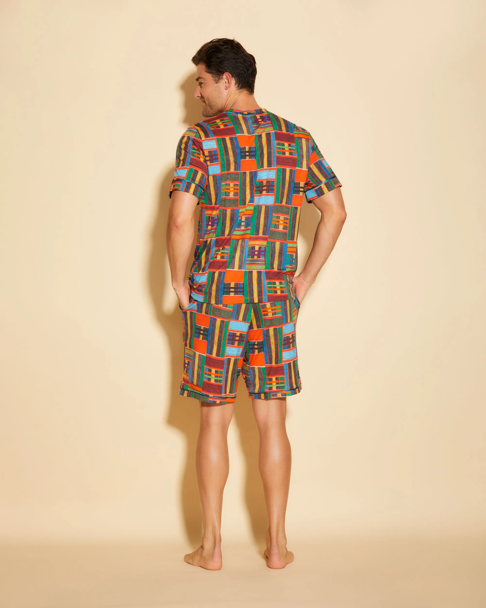 Kurzärmeliges Top & Shorts Pyjama-Set Für Männer