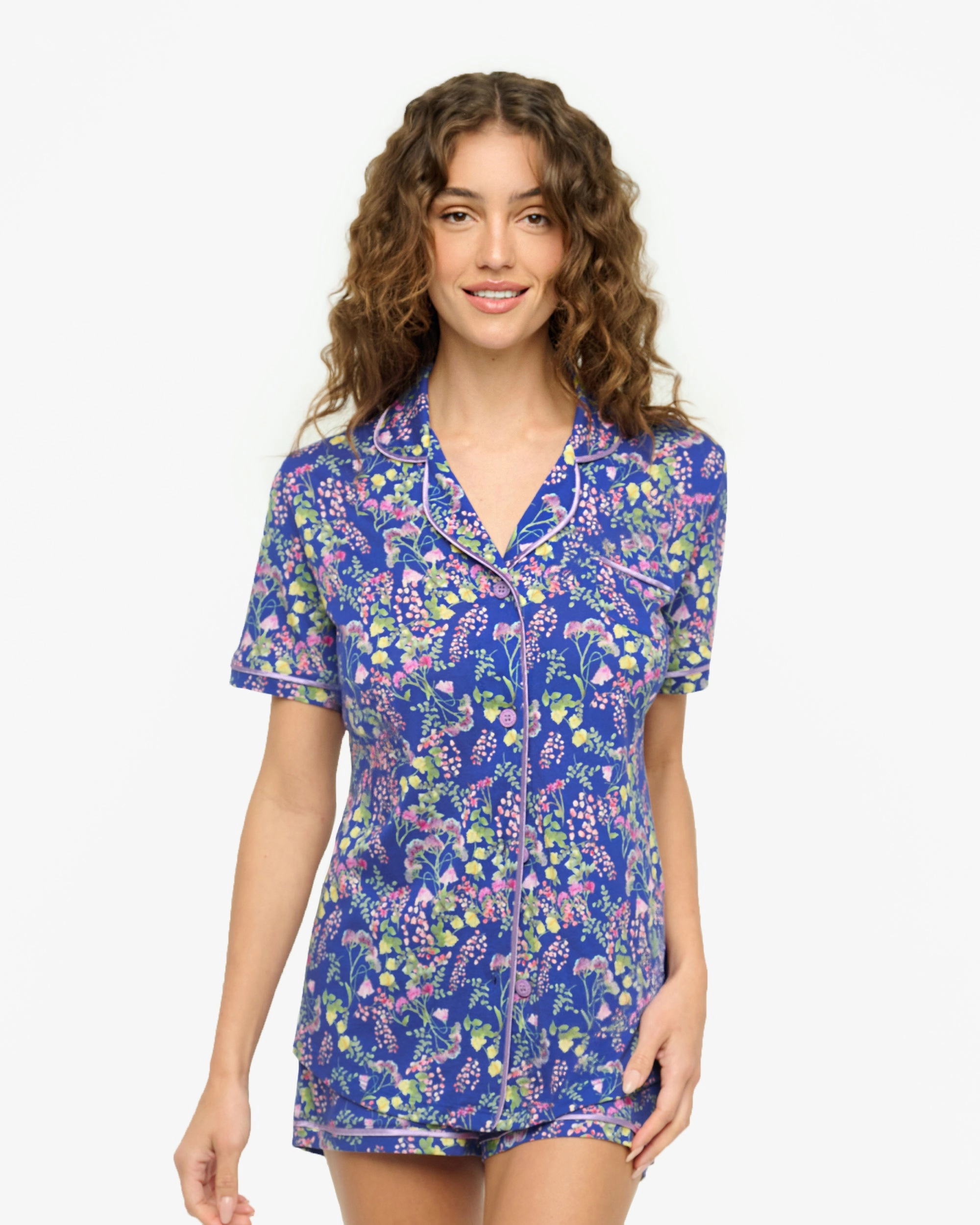 Kurzrmeliges Top & Boxer Pyjama-Set