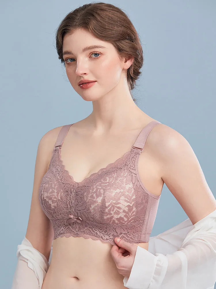 Lace Breathable Wirefree Minimizer Bra
