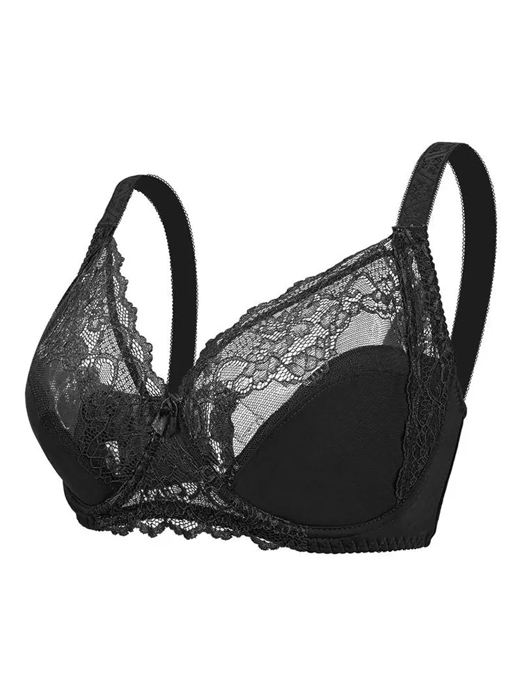 Lace Deep Plunge Ultra-thin Minimizer Bra