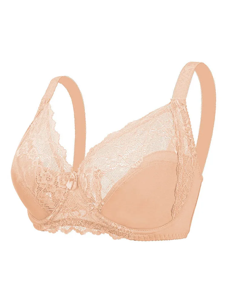 Lace Deep Plunge Ultra-thin Minimizer Bra